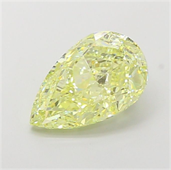 Picture of Lab Grown Diamond 4.08 Carats, Pear with  Cut, Fancy Yellow Color, VVS2 Clarity and Certified by IGI