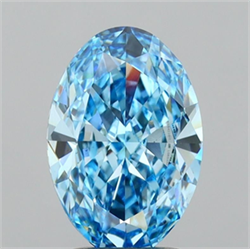 Picture of Lab Grown Diamond 2.51 Carats, Oval with  Cut, Fancy Vivid Blue Color, VS1 Clarity and Certified by IGI