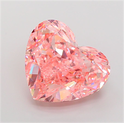 Picture of Lab Grown Diamond 22.82 Carats, Heart with  Cut, Fancy Vivid Pink Color, VS1 Clarity and Certified by IGI