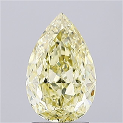 Picture of Lab Grown Diamond 2.02 Carats, Pear with  Cut, Fancy Intense Yellow Color, VS2 Clarity and Certified by IGI