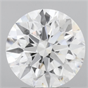 Lab Grown Diamond 3.34 Carats, Round with Ideal Cut, E Color, IF Clarity and Certified by IGI