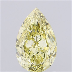 Picture of Lab Grown Diamond 1.21 Carats, Pear with  Cut, Fancy Intense Yellow Color, VS1 Clarity and Certified by IGI