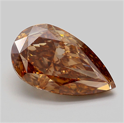 Picture of Lab Grown Diamond 3.93 Carats, Pear with  Cut, Fancy Brown Color, VS2 Clarity and Certified by IGI