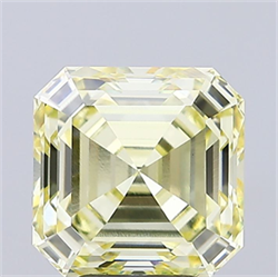 Picture of Lab Grown Diamond 5.52 Carats, Asscher with  Cut, Fancy Light Yellow Color, VVS2 Clarity and Certified by IGI