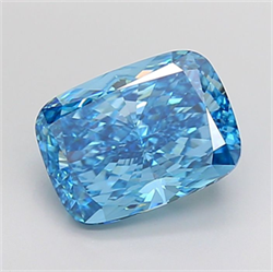 Picture of Lab Grown Diamond 4.03 Carats, CUSHION MODIFIED with  Cut, Fancy Vivid Blue Color, VVS1 Clarity and Certified by IGI