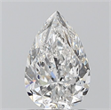 Natural Diamond 1.00 Carats, Pear with  Cut, E Color, I1 Clarity and Certified by GIA