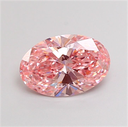 Picture of Lab Grown Diamond 2.11 Carats, Oval with  Cut, Fancy Vivid Pink Color, VS1 Clarity and Certified by IGI