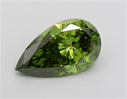 Picture of Lab Grown Diamond 2.07 Carats, Pear with  Cut, Fancy Vivid Green Color, VVS2 Clarity and Certified by IGI