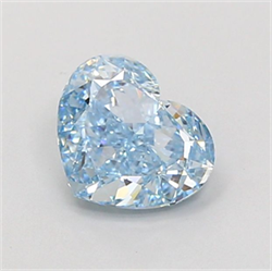 Picture of Lab Grown Diamond 1.44 Carats, Heart with  Cut, Fancy Vivid Blue Color, VS1 Clarity and Certified by IGI