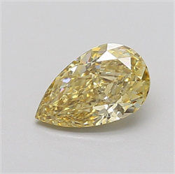 Picture of Lab Grown Diamond 1.56 Carats, Pear with  Cut, Fancy Yellow Color, VS1 Clarity and Certified by IGI