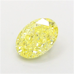 Picture of Lab Grown Diamond 1.27 Carats, Oval with  Cut, Fancy Intense Yellow Color, VS1 Clarity and Certified by IGI