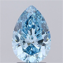 Picture of Lab Grown Diamond 1.74 Carats, Pear with  Cut, Fancy Vivid Blue Color, VS1 Clarity and Certified by IGI