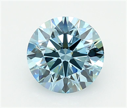 Picture of Lab Grown Diamond 2.50 Carats, Round with Ideal Cut, Fancy Vivid Blue Color, VVS2 Clarity and Certified by IGI