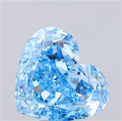 Picture of Lab Grown Diamond 6.01 Carats, Heart with  Cut, Fancy Vivid Blue Color, VS1 Clarity and Certified by IGI