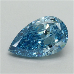 Picture of Lab Grown Diamond 1.50 Carats, Pear with  Cut, Fancy Vivid Blue Color, VS1 Clarity and Certified by IGI