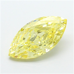 Picture of Lab Grown Diamond 2.50 Carats, Marquise with  Cut, Fancy Intense Yellow Color, VVS2 Clarity and Certified by IGI
