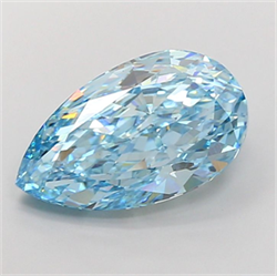Picture of Lab Grown Diamond 8.09 Carats, Pear with  Cut, Fancy Vivid Blue Color, VVS2 Clarity and Certified by IGI