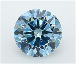 Picture of Lab Grown Diamond 1.53 Carats, Round with Ideal Cut, Fancy Vivid Blue Color, VVS1 Clarity and Certified by IGI