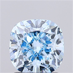 Picture of Lab Grown Diamond 1.50 Carats, CUSHION MODIFIED with  Cut, Fancy Vivid Blue Color, VVS2 Clarity and Certified by IGI