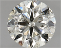 Natural Diamond 1.21 Carats, Round with Very Good Cut, K Color, SI2 Clarity and Certified by HRD