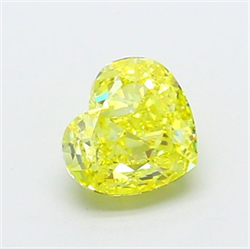 Picture of Lab Grown Diamond 1.20 Carats, Heart with  Cut, Fancy Vivid Yellow Color, IF Clarity and Certified by IGI