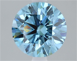 Picture of Lab Grown Diamond 2.10 Carats, Round with Ideal Cut, Fancy Vivid Blue Color, VS1 Clarity and Certified by IGI