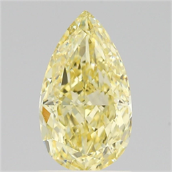 Picture of Lab Grown Diamond 1.52 Carats, Pear with  Cut, Fancy Intense Yellow Color, VS1 Clarity and Certified by IGI