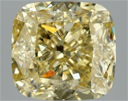 Picture of Lab Grown Diamond 3.09 Carats, CUSHION MODIFIED with  Cut, Fancy Intense Yellow Color, VS1 Clarity and Certified by IGI