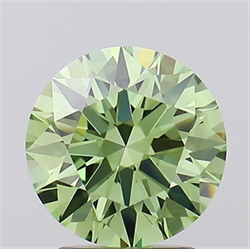 Picture of Lab Grown Diamond 2.43 Carats, Round with Ideal Cut, Fancy Vivid Green Color, VVS1 Clarity and Certified by IGI