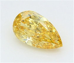 Picture of Lab Grown Diamond 2.04 Carats, Pear with  Cut, Fancy Vivid Yellow Color, VS1 Clarity and Certified by IGI