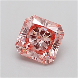 Picture of Lab Grown Diamond 1.41 Carats, SQUARE RADIANT with  Cut, Fancy Intense Pink Color, VS1 Clarity and Certified by IGI