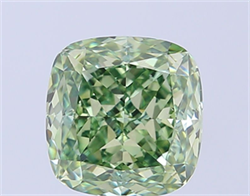 Picture of Lab Grown Diamond 3.73 Carats, CUSHION MODIFIED with  Cut, Fancy Vivid Green Color, VS2 Clarity and Certified by IGI