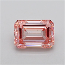 Picture of Lab Grown Diamond 3.01 Carats, Emerald with  Cut, Fancy Intense Pink Color, VS2 Clarity and Certified by IGI