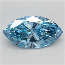 Picture of Lab Grown Diamond 3.18 Carats, Marquise with  Cut, Fancy Vivid Blue Color, VVS2 Clarity and Certified by IGI