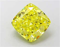 Picture of Lab Grown Diamond 2.04 Carats, CUSHION MODIFIED with  Cut, Fancy Vivid Yellow Color, VS1 Clarity and Certified by IGI