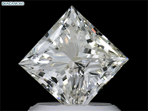 Picture of Natural Diamond 1.29 Carats, Princess with  Cut, J Color, SI2 Clarity and Certified by GIA