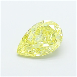 Picture of Lab Grown Diamond 1.28 Carats, Pear with  Cut, Fancy Intense Yellow Color, VS1 Clarity and Certified by IGI