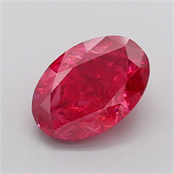 Picture of Lab Grown Diamond 3.08 Carats, Oval with  Cut, Fancy Vivid Pink Color, VS1 Clarity and Certified by IGI