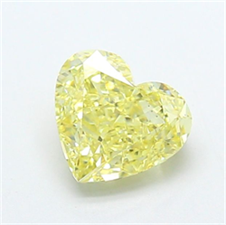 Picture of Lab Grown Diamond 1.30 Carats, Heart with  Cut, Fancy Yellow Color, VVS2 Clarity and Certified by IGI