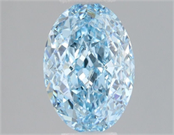 Picture of Lab Grown Diamond 1.57 Carats, Oval with  Cut, Fancy Vivid Blue Color, VVS2 Clarity and Certified by IGI