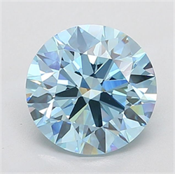 Picture of Lab Grown Diamond 3.58 Carats, Round with Ideal Cut, Fancy Vivid Blue Color, VS1 Clarity and Certified by IGI