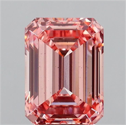 Picture of Lab Grown Diamond 3.19 Carats, Emerald with  Cut, Fancy Intense Pink Color, VS2 Clarity and Certified by IGI