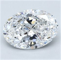 Natural Diamond 2.01 Carats, Oval with  Cut, D Color, SI1 Clarity and Certified by GIA