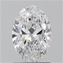 Natural Diamond 1.20 Carats, Oval with  Cut, D Color, SI2 Clarity and Certified by GIA