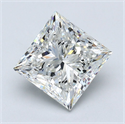 Natural Diamond 4.01 Carats, Princess with  Cut, H Color, VS2 Clarity and Certified by GIA