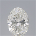 Natural Diamond 0.51 Carats, Oval with  Cut, F Color, VVS2 Clarity and Certified by GIA