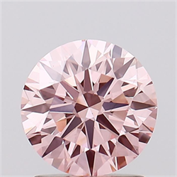 Picture of Lab Grown Diamond 1.43 Carats, Round with Ideal Cut, Fancy Vivid Pink Color, VS2 Clarity and Certified by IGI