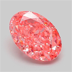 Picture of Lab Grown Diamond 2.01 Carats, Oval with  Cut, Fancy Vivid Pink Color, VVS2 Clarity and Certified by IGI