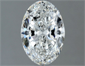 Natural Diamond 1.02 Carats, Oval with  Cut, F Color, SI2 Clarity and Certified by GIA