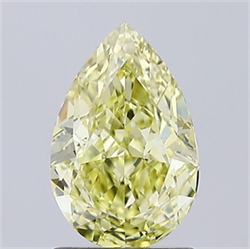 Picture of Lab Grown Diamond 1.32 Carats, Pear with  Cut, Fancy Yellow Color, VVS2 Clarity and Certified by IGI